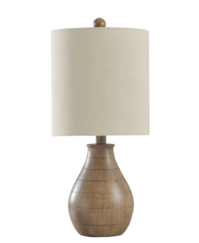 Shop Stylecraft Hardback Fabric Shade Table Lamp In Brown