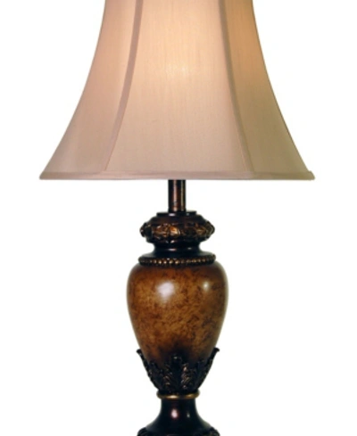 Shop Stylecraft Fabric Shade Table Lamp In Brown