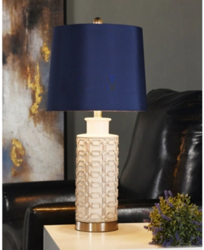 Shop Stylecraft Ceramic Metal Table Lamp In Cream