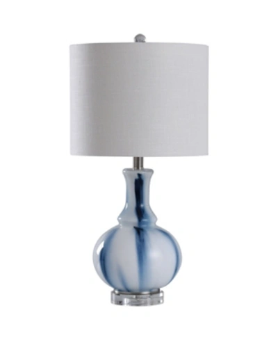 Shop Stylecraft Unique Glass Table Lamp In Blue