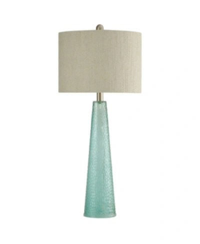 Shop Stylecraft Hardback Fabric Shade Table Lamp In Blue
