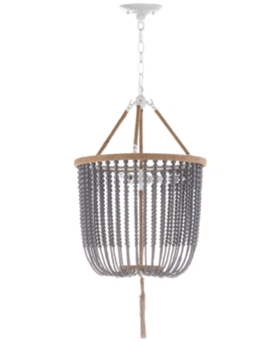 Safavieh Angie 3-light 18in Beaded Pendant In Grey