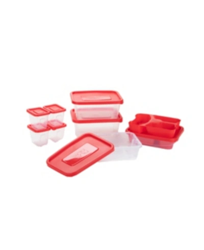 Shop Mind Reader Meal Prep 18-pc. Food Storage Plastic Containers In Red