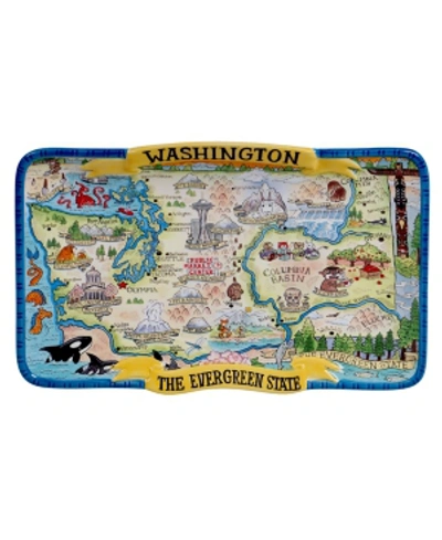 Shop Certified International Washington Souvenir Rectangular Platter In Multicolor