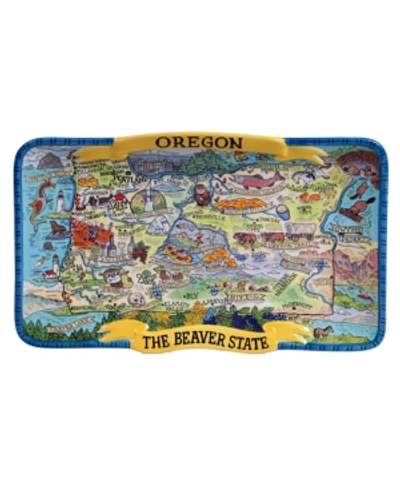 Shop Certified International Oregon Souvenir Rectangular Platter In Multicolor