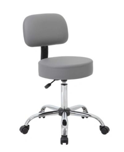 Shop Boss Office Products Adjustable Caressoft Medical Stool W/ Back Cushion In Grey