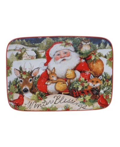 Shop Certified International Magic Of Christmas Santa Rectangular Platter In Open Miscellaneous