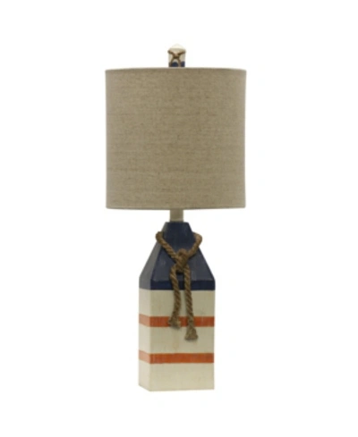 Shop Stylecraft Hardback Fabric Shade Table Lamp In Blue