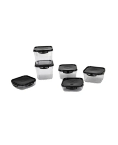 Shop Mind Reader Shatter-proof 12-pc. Food Storage Meal Prep Containers With Airtight Locking Lids In Black