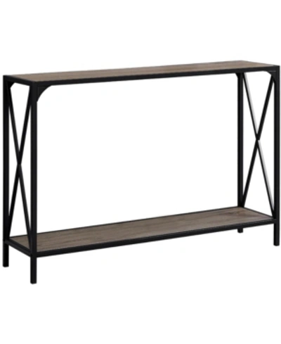 Monarch Specialties 48"l Hall Console Accent Table In Dark Taupe/black In Taupe