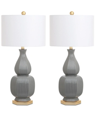 Shop Safavieh Cleo Set Of 2 Table Lamps In Grey