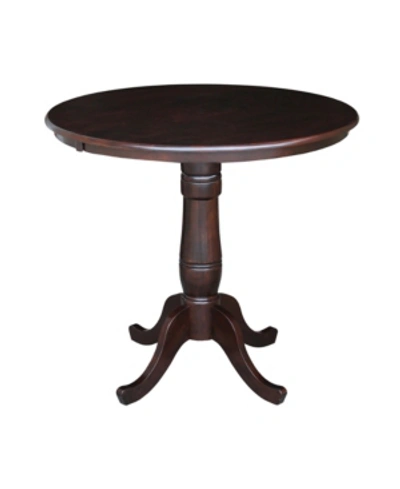 International Concepts 36" Round Top Pedestal Table In Coffee Bean