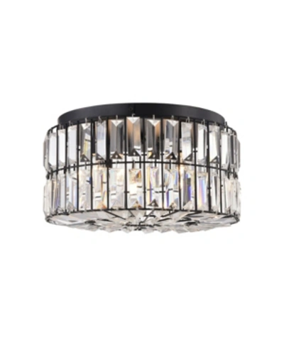 Shop Home Accessories Silver 14" 4-light Indoor Flush Mount Ceiling Light With Light Kit In Black
