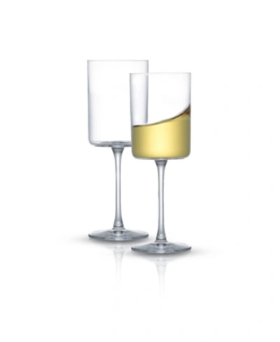 Shop Joyjolt Claire White Wine Glasses, Set Of 2 In Clear