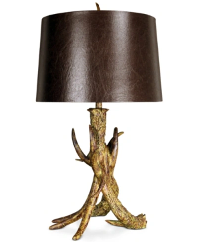 Shop Stylecraft Three Faux Antler Table Lamp In Natural