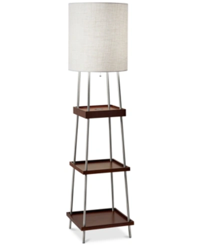 Shop Adesso Henry Wireless Charging Floor Lamp In Walnut