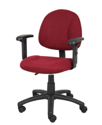 Shop Boss Office Products Deluxe Posture Chair W/ Adjustable Arms In Red