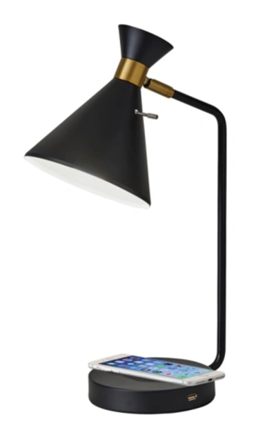 Shop Adesso Maxine Wireless Charging Desk Lamp In Black