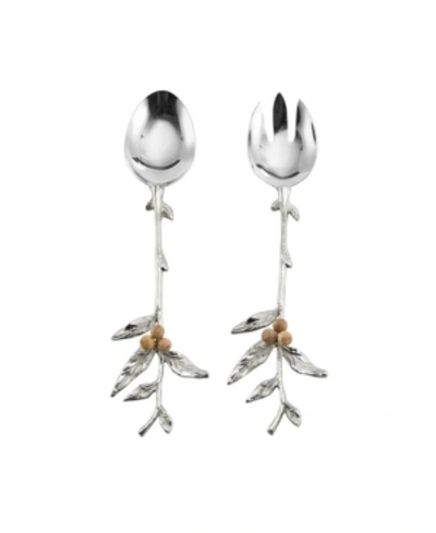 Shop Fitz And Floyd Woodgrove Salad Server Set In Stainless Steel