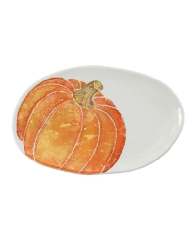 Shop Vietri Pumpkins Small Oval Platter W/ Pumpkin In Misc