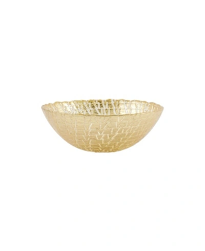 Vietri Rufolo Glass Gold Crocodile Small Bowl In Gold