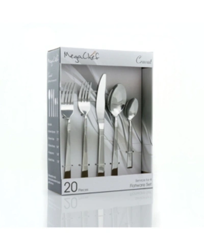 Shop Megachef Cravat Flatware Set Of 20-piece In Silver Tone