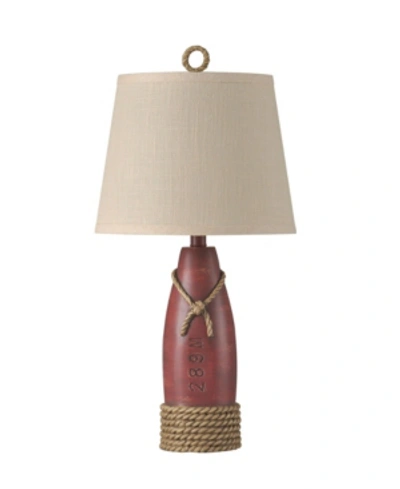 Shop Stylecraft Hardback Canvas Shade Table Lamp In Red
