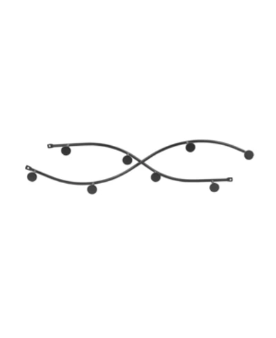 Spectrum Sweep Wall Mount 8-hook Rack In Black