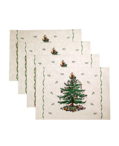 Spode Christmas Tree Placemats, Set Of 4 In Ivory