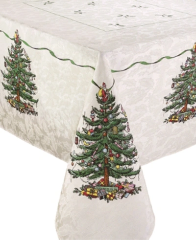 Spode Christmas Tree Ivory/green 60x144 Tablecloth In Ivory