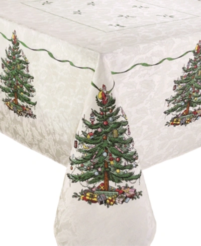 Spode Christmas Tree Ivory/green 60x102 Tablecloth In Ivory