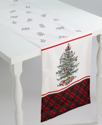 Spode Christams Tree Tartan Multicolored 90" Runner In Multicolor