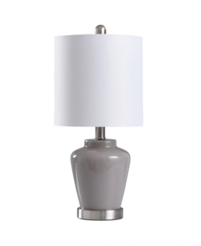 Shop Stylecraft Glass Accent Table Lamp In Gray