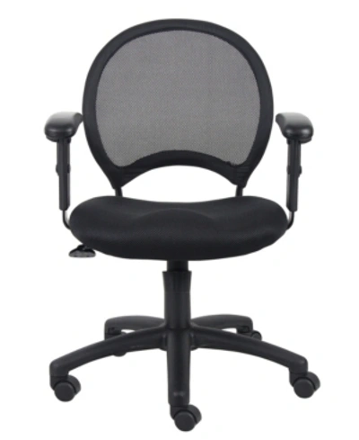 Shop Boss Office Products Mesh Chair With Adjustable Arms In Black
