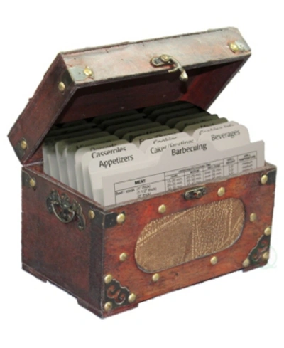 Shop Vintiquewise Antique Wooden Recipe Card Box In Brown