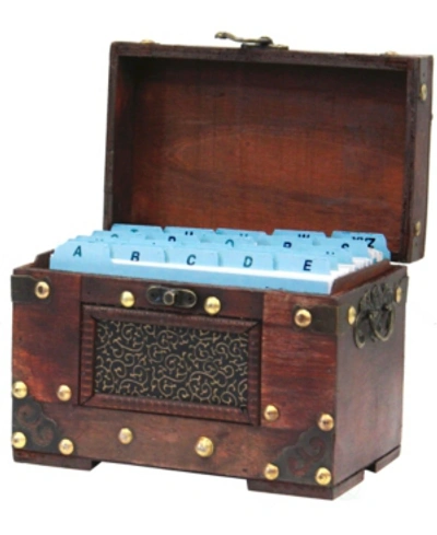 Shop Vintiquewise Rustic Studded Index/recipe Card Box With Antiqued Latch, 4 X 6 Cards In Brown