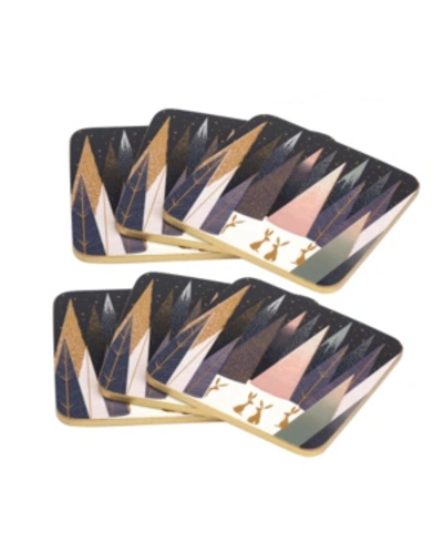 Shop Portmeirion Sara Miller Frosted Pines Coasters, Set Of 6 In Multi