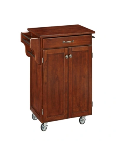 Shop Home Styles Cuisine Cart Cherry Finish With Cherry Top In Open Brown