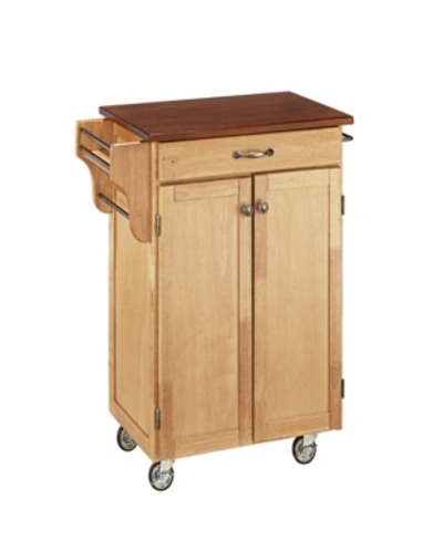 Shop Home Styles Cuisine Cart Natural Finish With Cherry Top In Open Beige