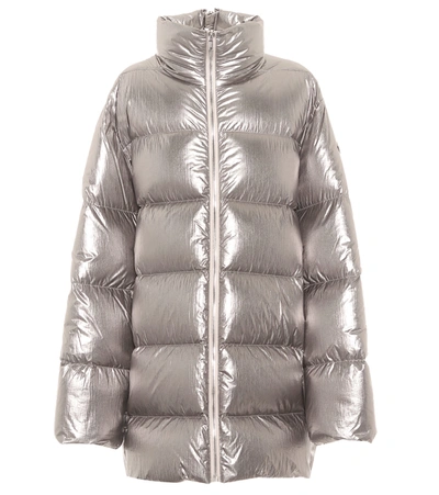 Shop Rick Owens X Moncler Cyclopic Quilted Down Coat In Silver