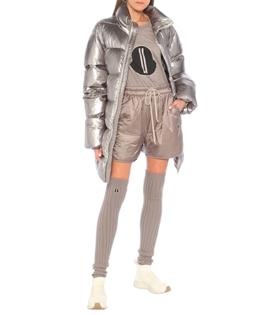 Shop Rick Owens X Moncler Logo Cotton-jersey Tank Top In Grey