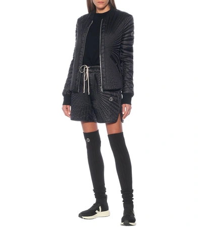 Shop Rick Owens X Moncler Quilted Shorts In Black