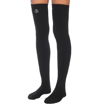 Shop Rick Owens X Moncler Wool-blend Socks In Black