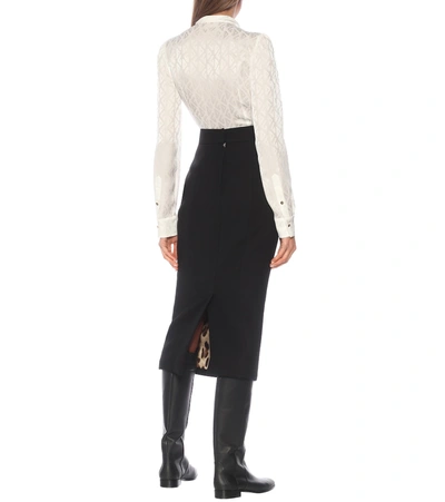Shop Dolce & Gabbana High-rise Wool Pencil Skirt In Black