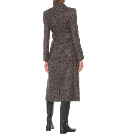 Shop Dolce & Gabbana Tweed Coat In Grey