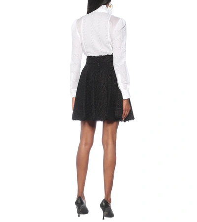 Shop Dolce & Gabbana High-rise Tweed Miniskirt In Black