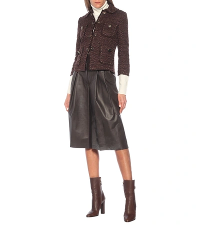 Shop Dolce & Gabbana Tweed Jacket In Brown