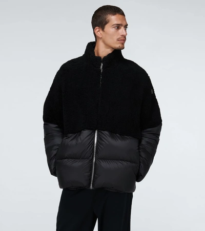 Rick Owens X Moncler Coyote Black Quilted Shell Jacket In 999 