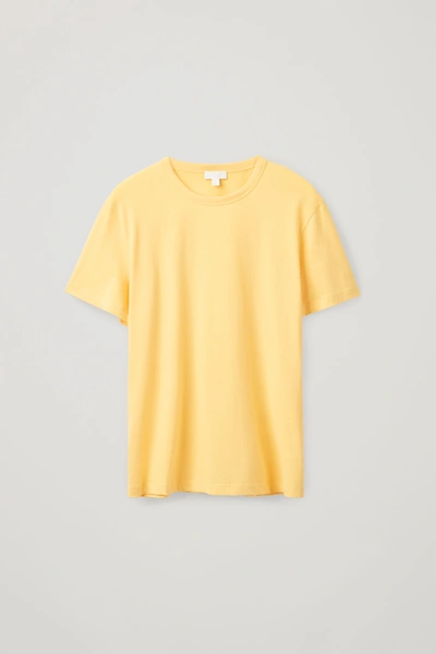 Shop Cos Straight-fit T-shirt In Yellow