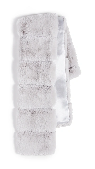Shop Adrienne Landau Faux Fur Pull Thru Scarf In Light Grey